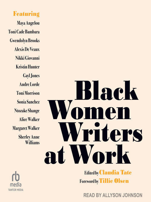 Black Women Writers at Work - San Francisco Public Library - OverDrive